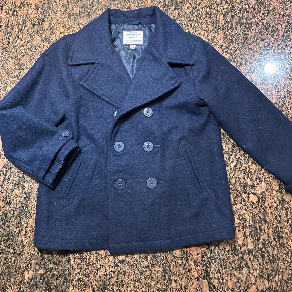Janie and Jack Classic Navy Pea Coat 5-6 Kids